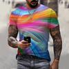 3D Digital Printing T-Shirt Teen Men's Short Sleeve Top Versatile Breathable