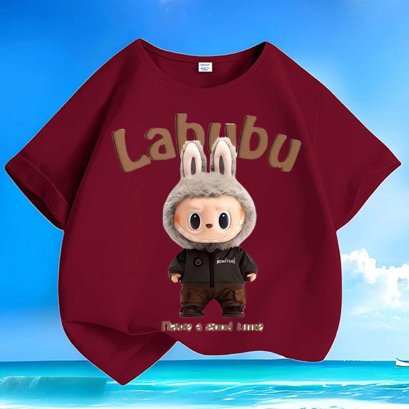 

Children s Loose Short-sleeved Round-neck T-shirt, Summer Pure Cotton Casual Top for Boys and Girls 160