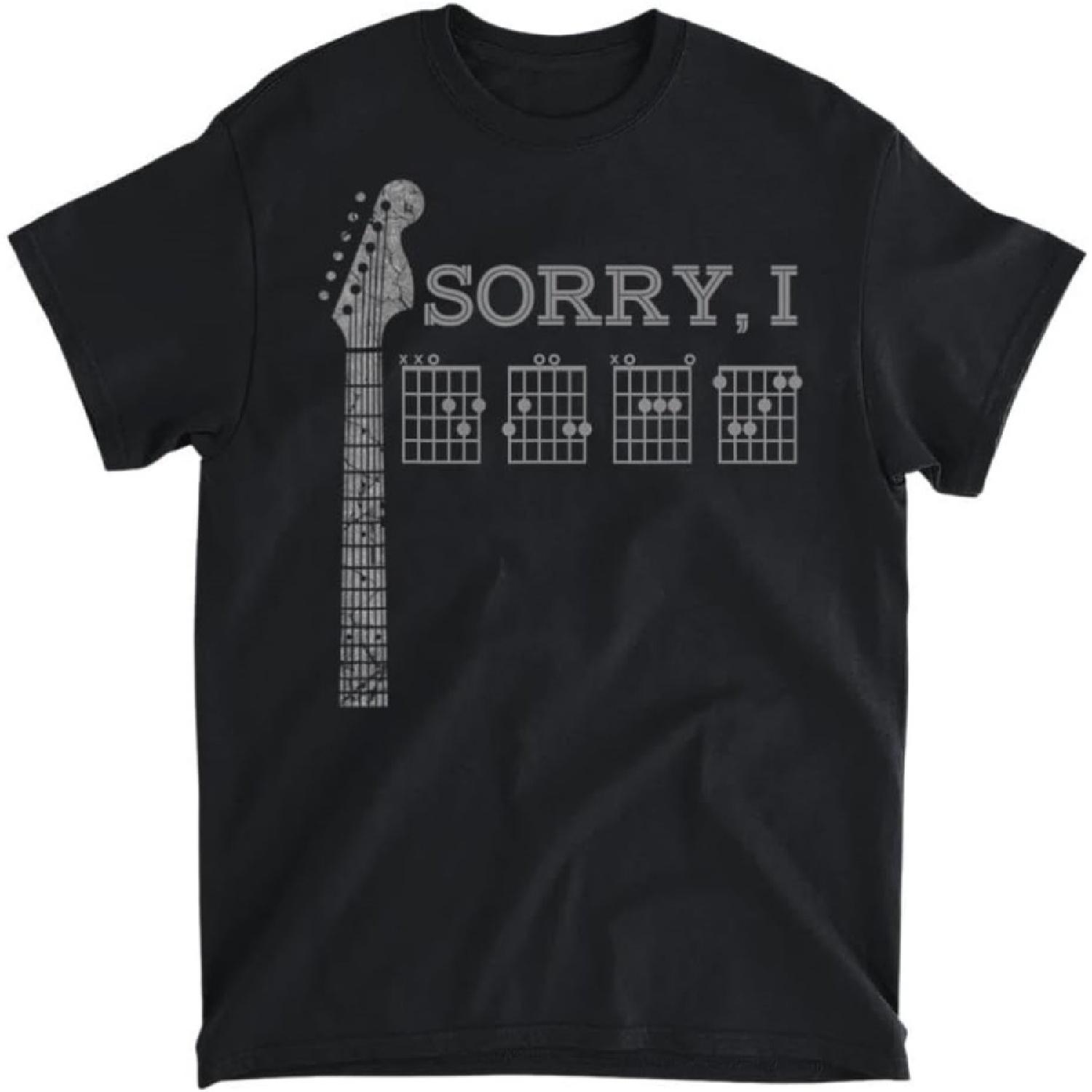 Guitarist Sorry I-DGAF Shirt Funny Guitar Shirt Chord Note T-Shirt, Long Sleeve Shirt, Sweatshirt, Hoodie Unisex Adult Size Made in Canada S