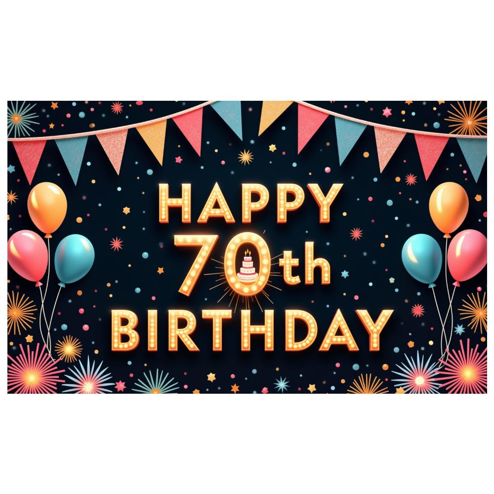 Party Backdrop Cake Decoration Birthday Decor 70th Birthday Banner Colorful Bunting Milestone Celebration Banner For Party