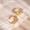 Simple Pleated Twisted C-circle Silver Needle Stud Earrings Niche Premium Earrings