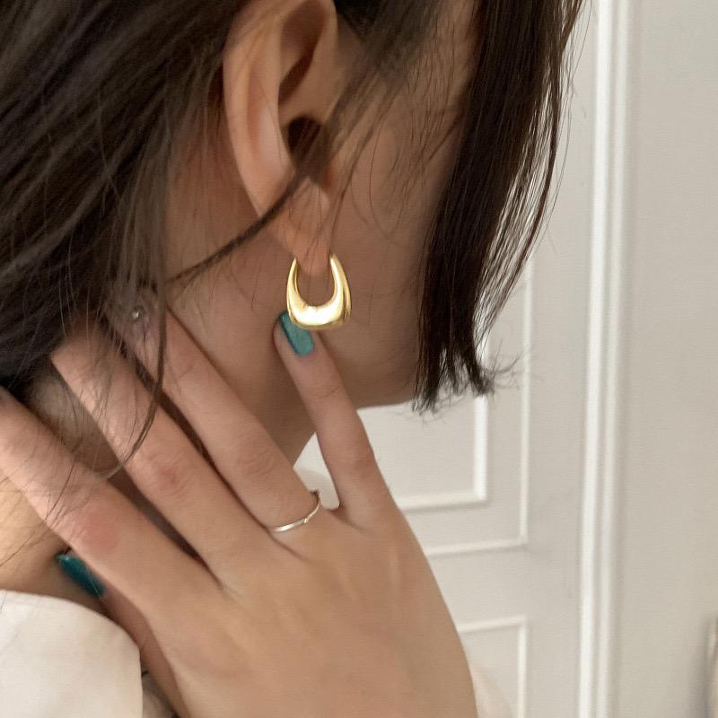 925 Silver Earrings For Women Trendy Simple Gold Bag Shape Earring Jewelry Prevent Allergy Party Christmas Accessories