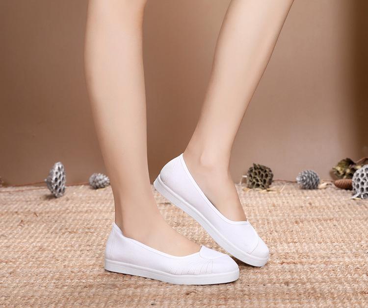 Women's Shoes Flat-soled Nurse Shoes Little White Shoes Beautician Work Shoes Women's Cloth Shoes Soft-soled Care Shoes Wedge Heel Women's Medical Sho