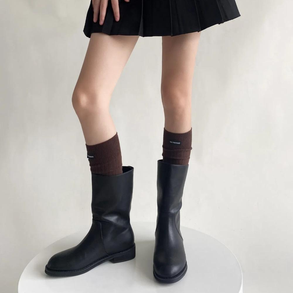 English Letters Calf Socks High Tube Knitted Stocking Fashion Knee-high Socks  Winter