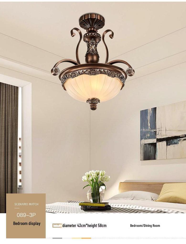 Retro Wrought Iron Pendant Light for Living Room, Villa, or Staircase