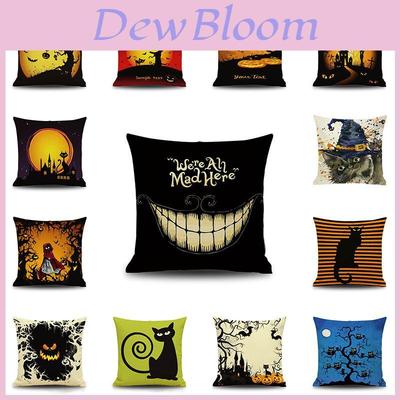 Elegant Cotton Linen Halloween Pumpkin Pillow Case For Home And Car Decor