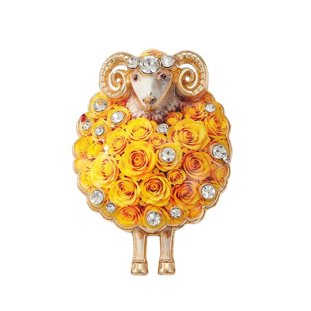 Colorful Sheep Brooches Lovely Flower Brooch Pin New Sheep Pin Badge  Office Wear