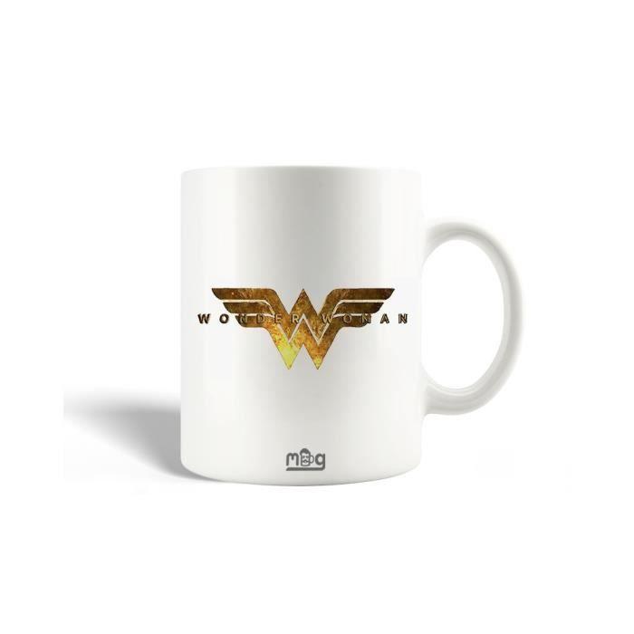 Mug - Wonder Woman - Gold Logo - Ceramic - 30cl - Dishwasher Safe