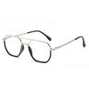 Classic Double-Bridge Square-Frame Anti-Blue Light Presbyopia Glasses Stylish Metal Ultra-Lightweight Reading Eyewear Unisex