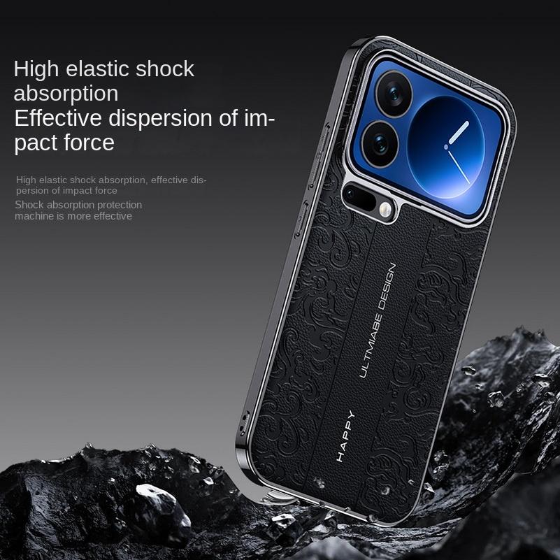 Luxuriöse Glückswolken-Ledergravur-Präge-Hülle für Xiaomi 17 Pro Max Mi 17 Pro xiaomi17 Beschichteter Rahmenabdeckung