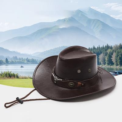 1 Pezzo Cappello da Esterno Gentleman Cowgirl Jazz Sombrero Sombrero Uomo Unisex Vintage Cappello da Cowboy Western in Ecopelle