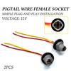 Universal Pigtail Wire Female Socket 194 T10 PGS Front Side Marker Light Plug F