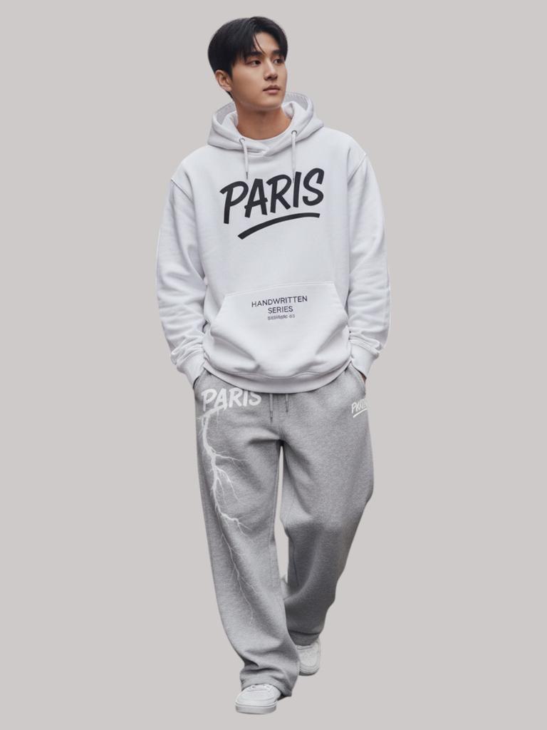 Global City Oversized Paris Hoodie White