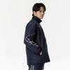 Mizuno Breath Thermo Training Warmer Jacket with and Windproof Deep Navy and Silver MC-LINE Wear, Moisture-Wicking, Heat-Generating, Water-Repellent,