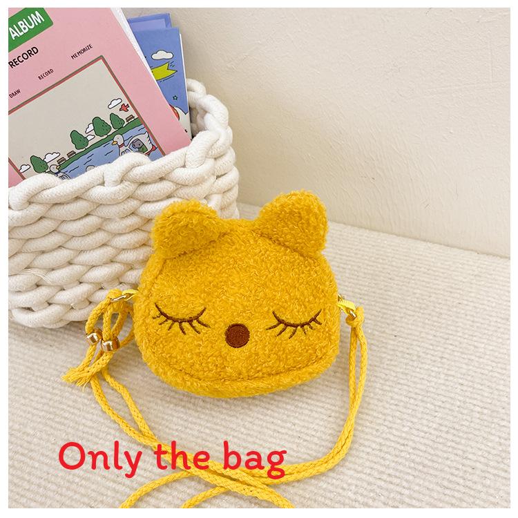 

Cat Styling Plush Shoulder Crossbody Bag Embroidered Design Suitable Child For жовтий
