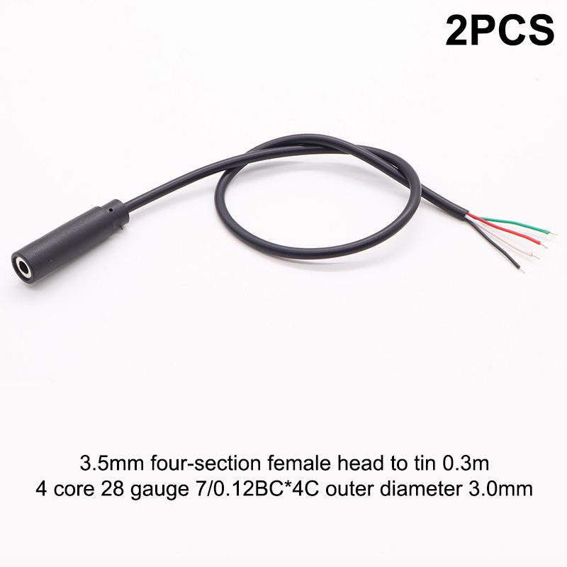 2Pcs 2.5Mm 3.5Mm 1/8'' Mono Stereo Male Female Plug Jack Connector 2/3/4Pin Aux Extension Wire Diy Audio Earphone Mic Repair