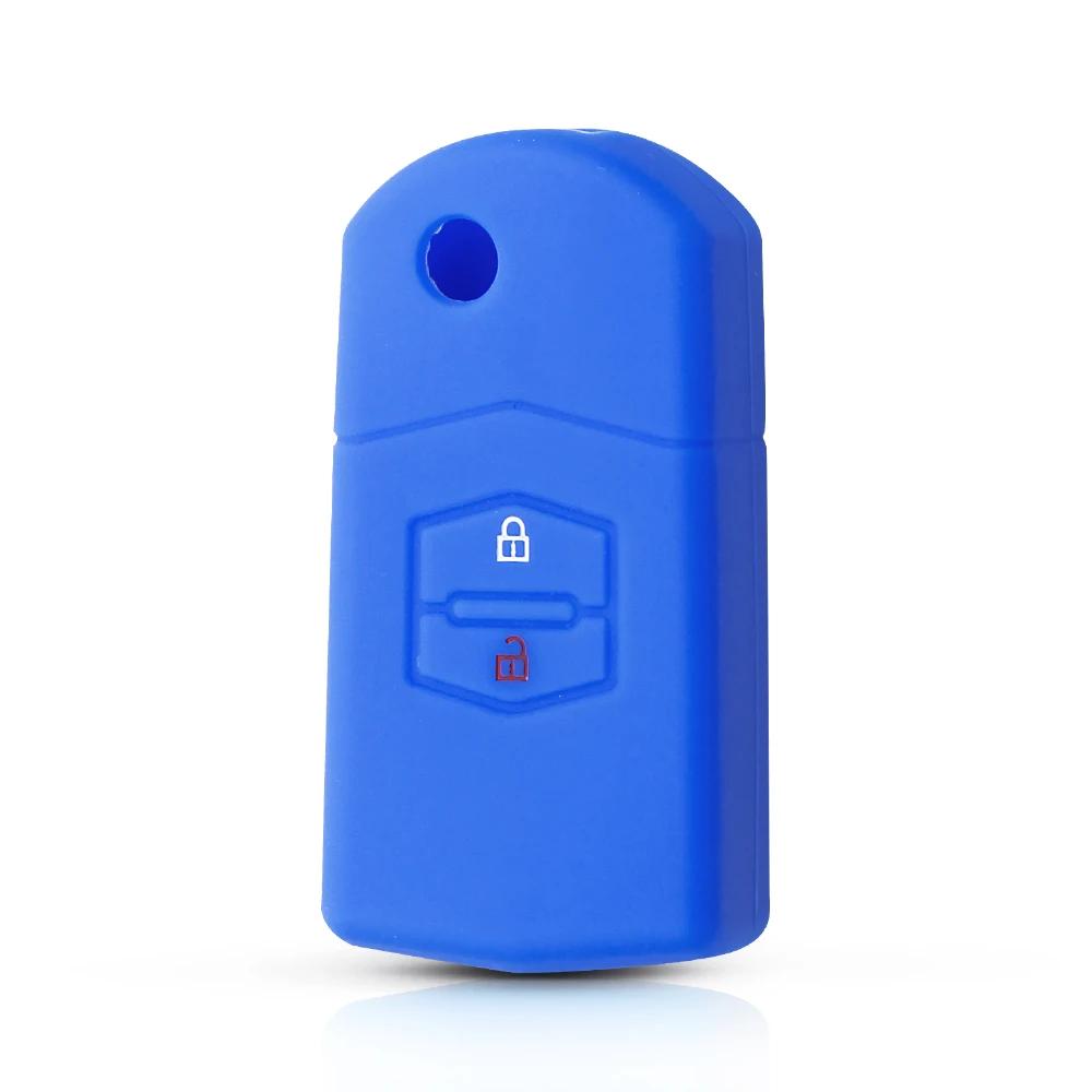 2 Buttons Silicone Remote Fob Flip Car Key Case Cover for Mazda M2 3 5 M6 8 Speed CX-5 CX7 CX-9 MX-5 RX