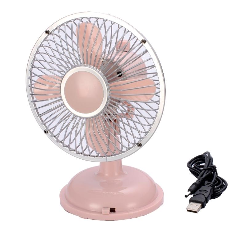 

Small Table Fan 5.7inch Oscillating Table Fan 2-Speed USB/AA Battery Power Desk Fan Gift розовый