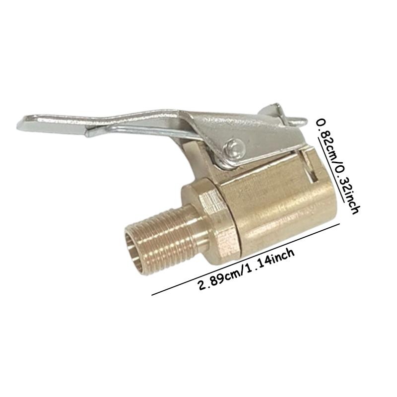 2pcs Car Tire Air Inflation Quick Connector Air Pump Inflator Adapter Clamp-type Threaded Nozzle Automotive Tire Chuck Accessory