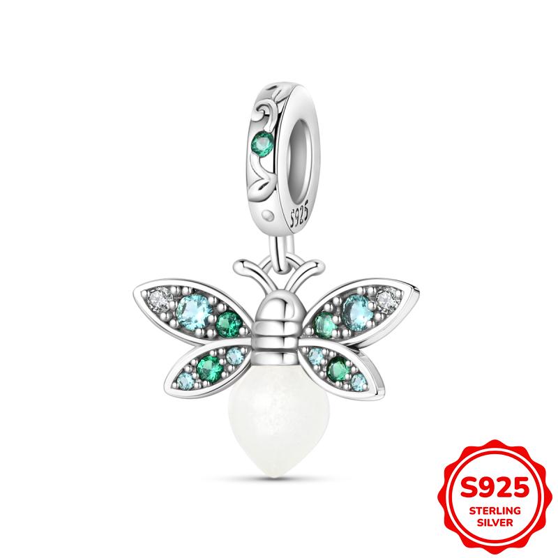 Copper Genuine Luminous Firefly Pendants Charms Bead Fit 3Mm Bracelet Necklaces For Women Luxurious DoItYourself Jewellery Crafting Gift