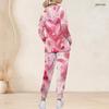 Women Plus Size V Neck Long Sleeve Scrub Set Pink Crystal Diamond Heart Glitter Print Nurse Uniform Set