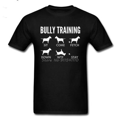 T-shirt Homme Drôle Bull Terrier Anglais Bully Train T-shirt Père de Chien T-shirt Design Mignon Vêtements Col Rond Streetwear