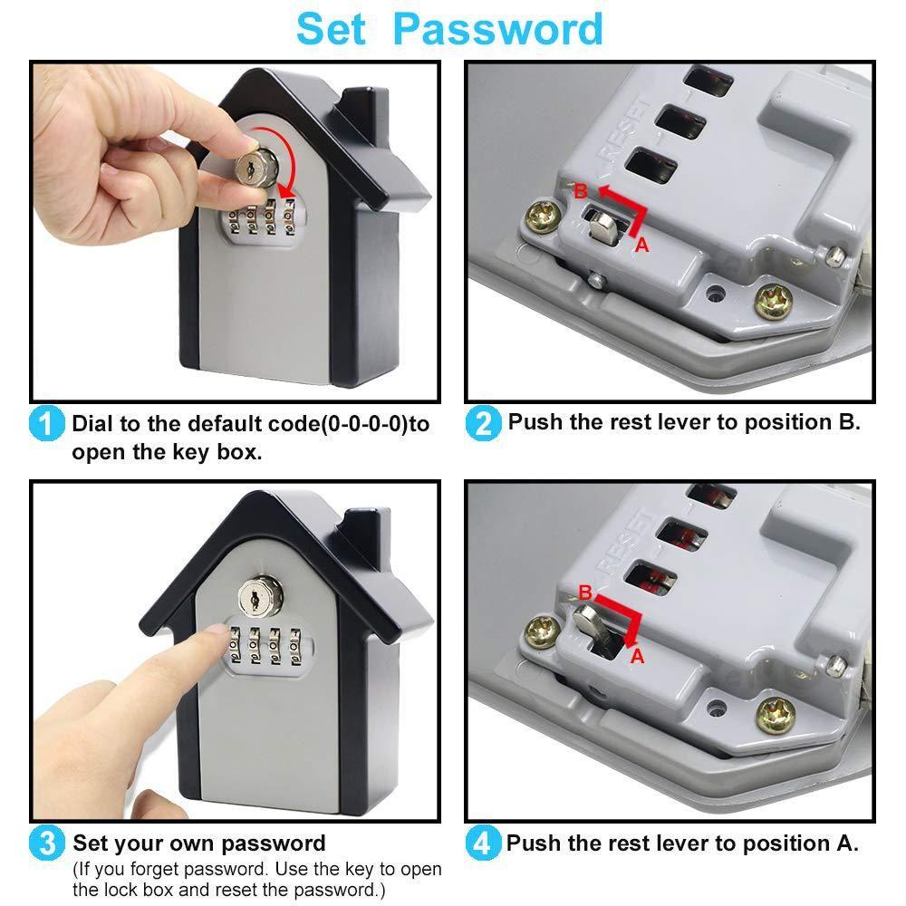High Security Password Lock Storage Box Key Storage Box Key Safe Box Combination Lock Wall-mounted Key Box