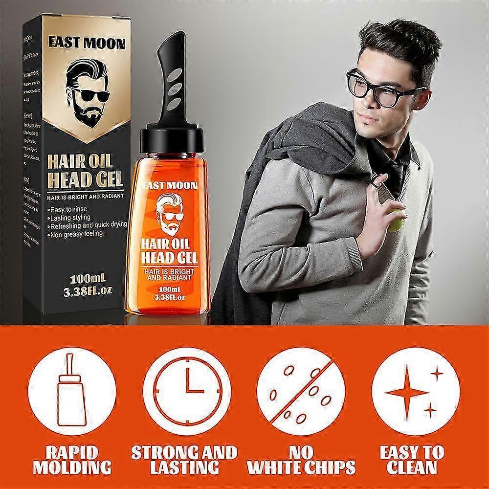 1-3X 2-In-1 Hair Wax Gel With Comb Long-lasting Fluffy Hair Men Hair Styling Gel Tool