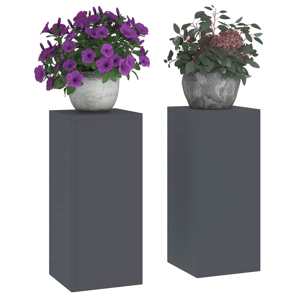 Plant Stand 2 Pcs Anthracite 24 X 24 X 55 Cm Steel