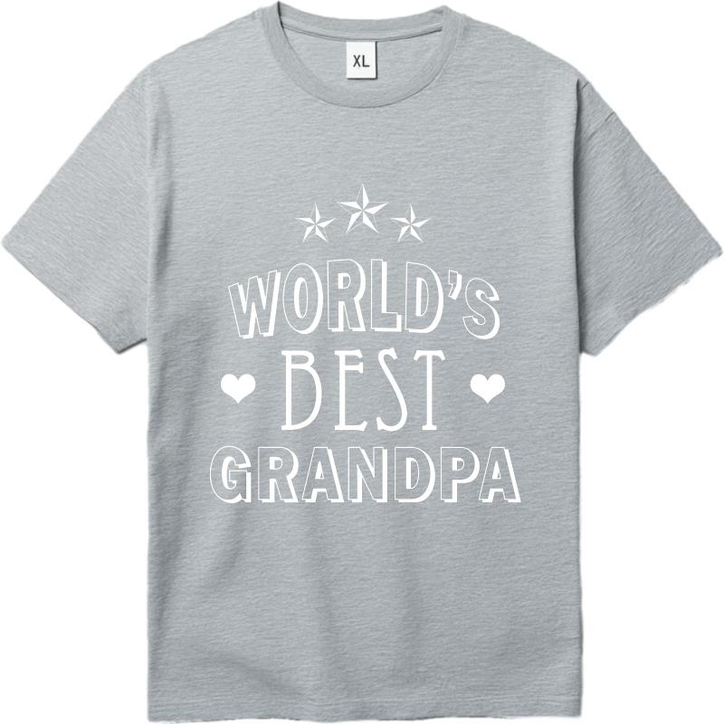 New Arrived Women Oneck Tshirt Cotton Worlds Best Grandpa With Stars And Hearts Retro For Unisex Teeshirt Male Summer Teeshirt