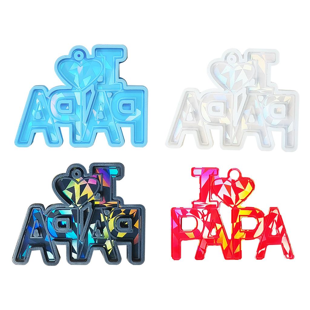 Heart Dad Keychain Resin Mold Silicone Mould Earrings Pendant Mold Epoxy Casting Mold DIY Jewelry Making for Mother Day