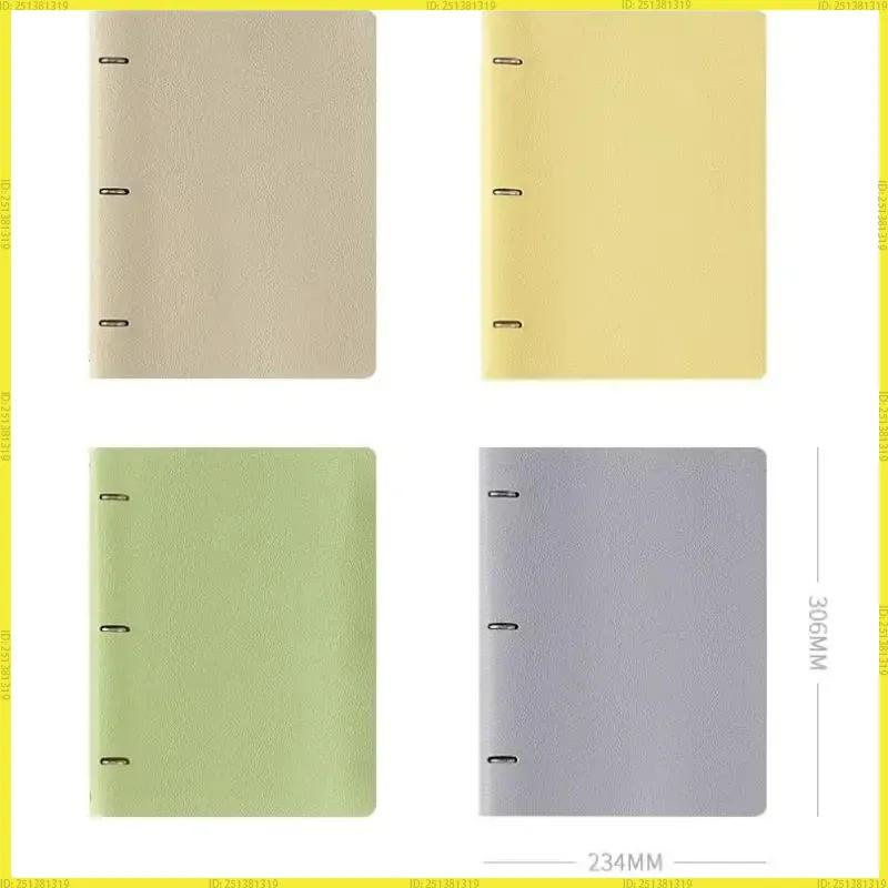 Generic A4 Pu Leather Notebook Binder Refillable 3 Round Ring Binder Cover For A4 Filler Paper Personal Planner Office Organizer