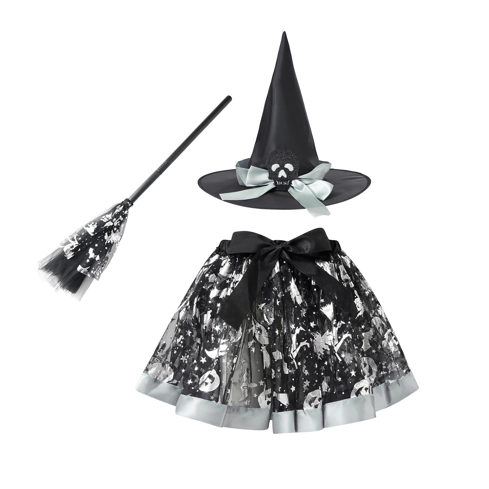 Kids Halloween Pumpkin Costume Little Pumpkin Hat Tutu Skirt Lantern Set Ideal for Boys and Girls Cosplay Party L чёрный