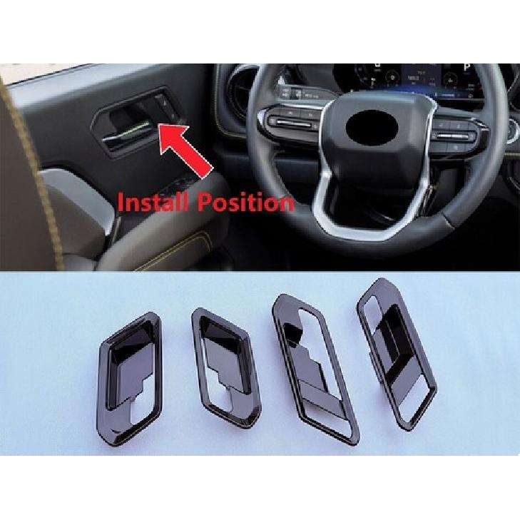 ABS Black Inner Door Handle Bowl Cover Trim For -2025 Chevrolet Colorado