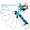Blue Portable Collapsible Fishing Hook Stainless Steel Fishing Spear Hook Clip Lip Gripper Fishing Accessories