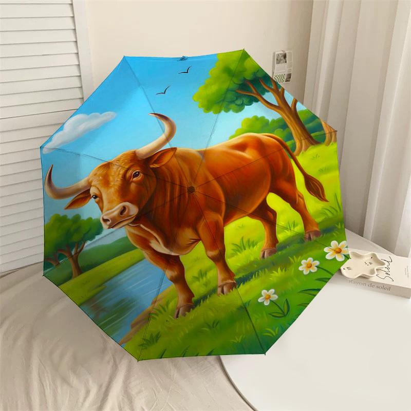 

1PC bull field Umbrella-8-Rib Reinforced, Automatic Open, Lightweight & Durable, Fashion Accessory for Outdoor-L0337
