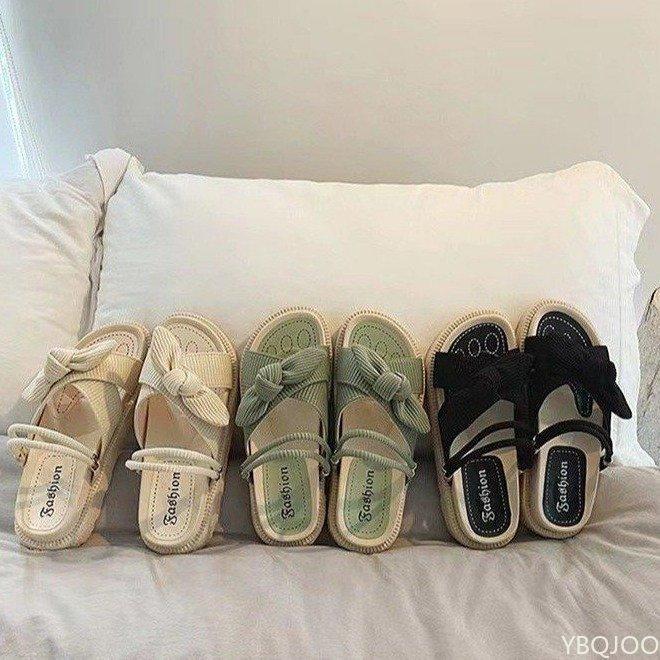 Fashion Sandias  Internet Hot with Skirt Summer Fairy Style 2025 New Style Fashion Student Platform Roman Lady Sandal Flat Shoes