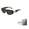 Balenciaga Stylish Cat Eye Oval Sunglasses Women Sunglasses Black Gold BB-0095S-001