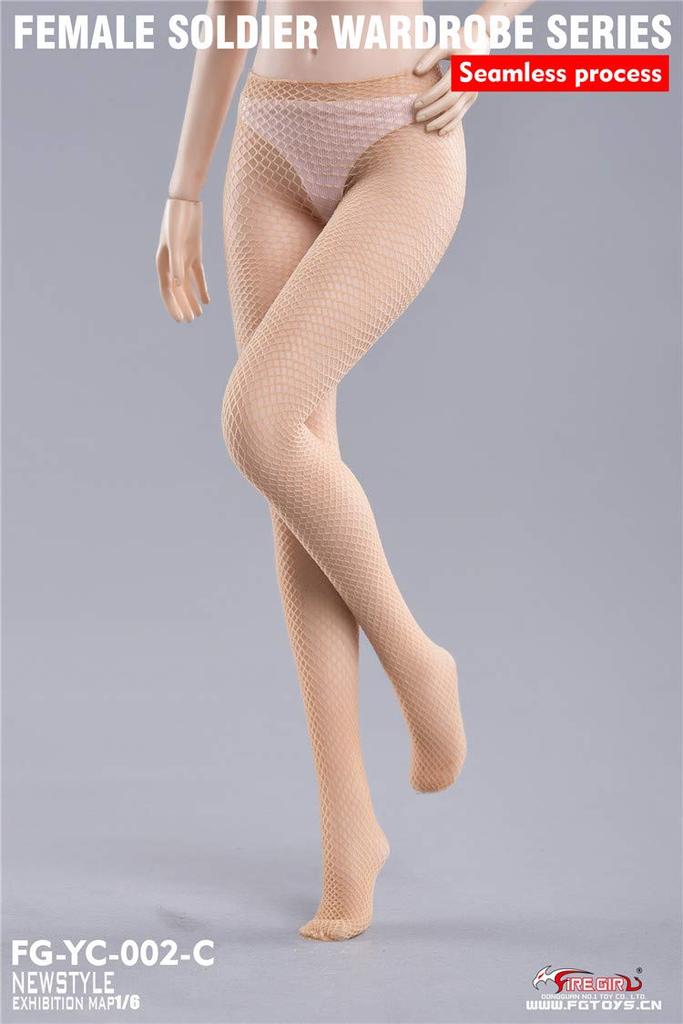 [TOYBARJAPAN] Fire Girl Toys FG-YC-002C Skin-Tone Mesh Stockings for 16 Scale Action Figures, Women's Soldier Wardrobe Series Seamless Mesh Socks