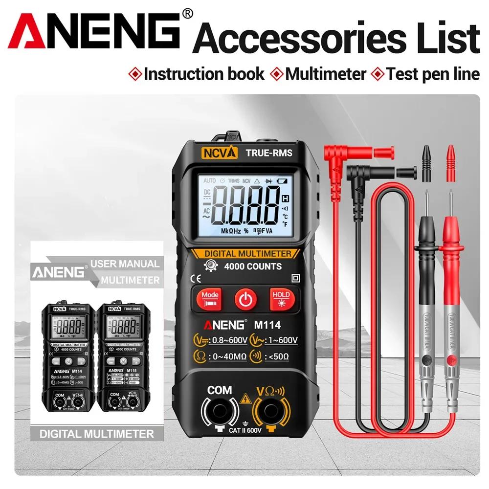 ANENG M114 Digital Multimeter + BT173 Battery Tester 4000 Counts Auto Ranging NCV Backlight Electrical Tool Kit