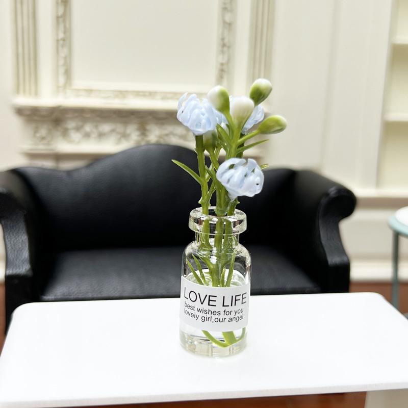 

1:12 Миниатюрная ваза для кукольного домика, цветочная композиция, бутылка, гидропонные растения, декор для дома и сада, аксессуары для кукольного домика