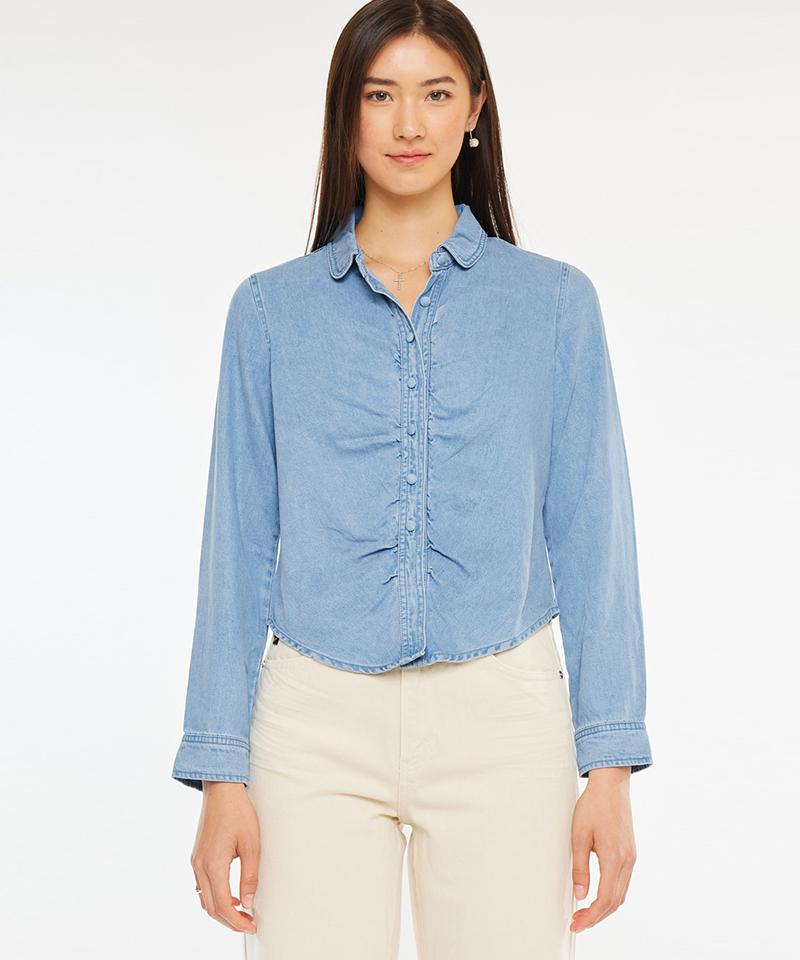 Cancan Fitted Denim Shirt Evie Indigo Blue/S