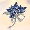 Temperament Fashion Purple Crystal Flower Brooches for Women Luxury Shiny Full of Zircon Pins Suit Jewelry Party Accessory Gift