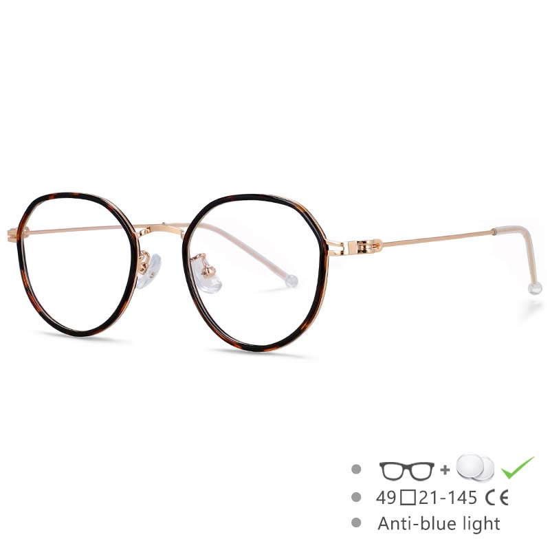 53262 Ultraleichte Runde Anti-Blaulicht Computerbrille Optisch Herren Damen Modebrille