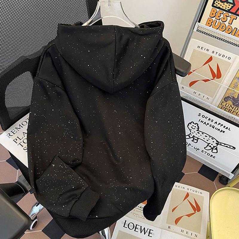 Sweatshirt for Women Oversize Hooded Black Thickened Loose Casual Pullover Long Sleeve Winter Sweatshirt Top