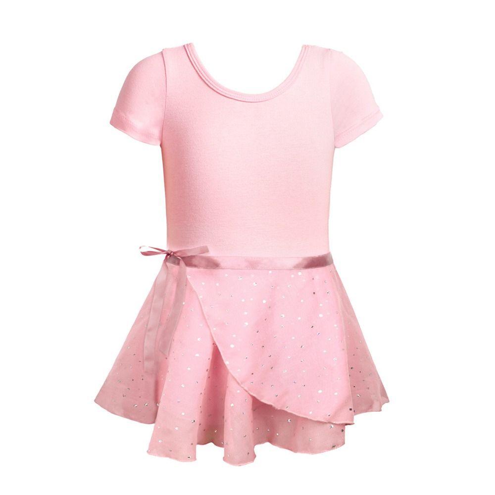 Cotton Gymnastics Leotards Short Sleeve Ballet Bodysuits Fashion Ballet Dress  Children