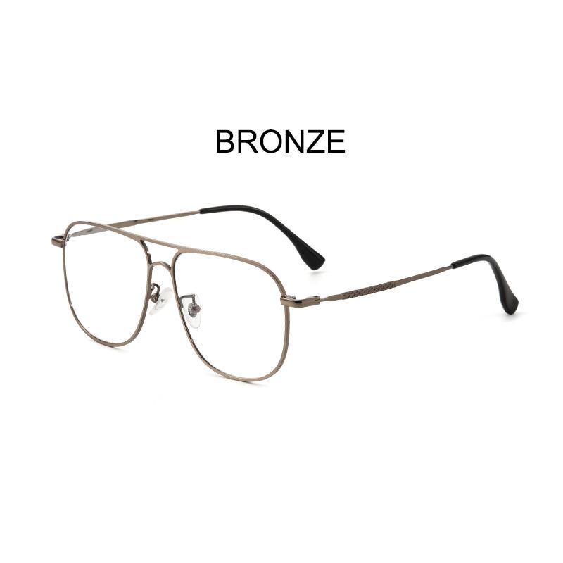 

Double Beam Glasses Frames Business Casual Temperament Ultralight Titanium Retro Large Frame Eyeglasses Tide Fashion Spectacle бронзовый