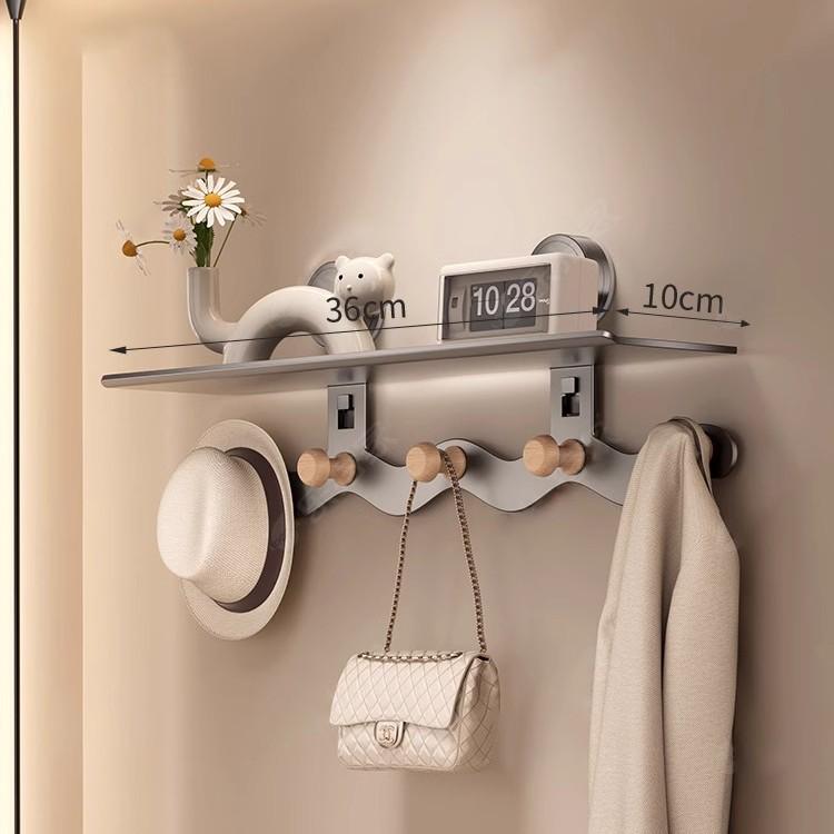 High-End Wall-Mounted Clothes Hanger with Creative No-Drill Hooks