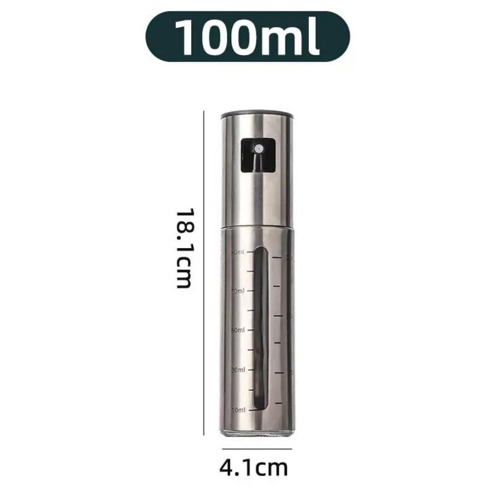 Portable 100ml Olive Oil Sprayer Stainless Steel Refillable Kitchen Oil Sprayer Leak-Proof Kitchen Press Spray Bottle