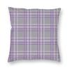 Tartan Plaid Gray Lilac Pillowcase Polyester Linen Velvet Printed Zip Decorative Pillow Case Home Cushion Cover 45X45